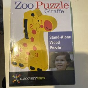 Discovery Toys Stand Alone Wooden Zoo Puzzle - Giraffe! Learn Numbers 1-10 New!